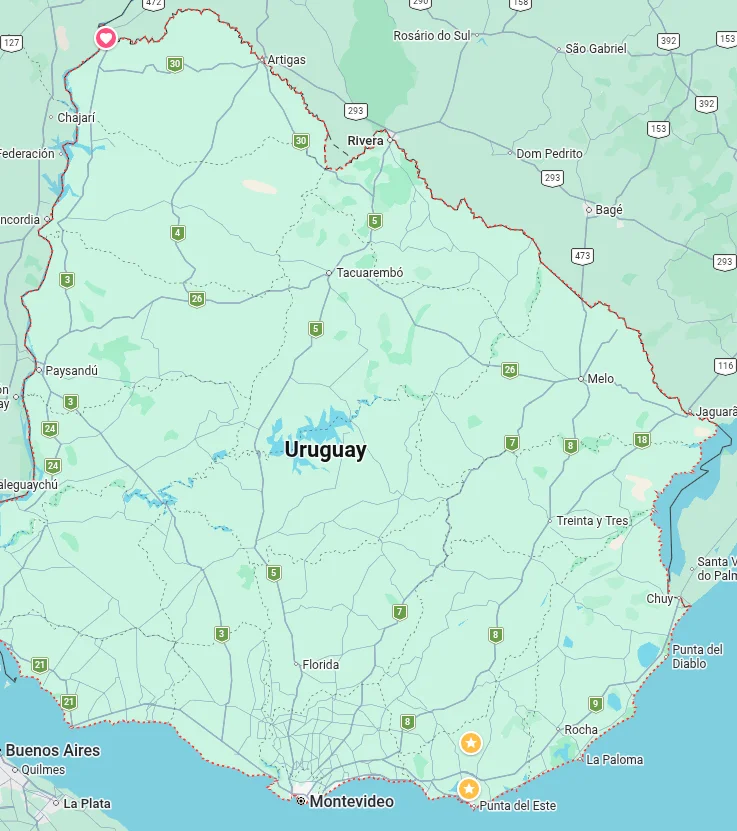Mapa de Uruguay